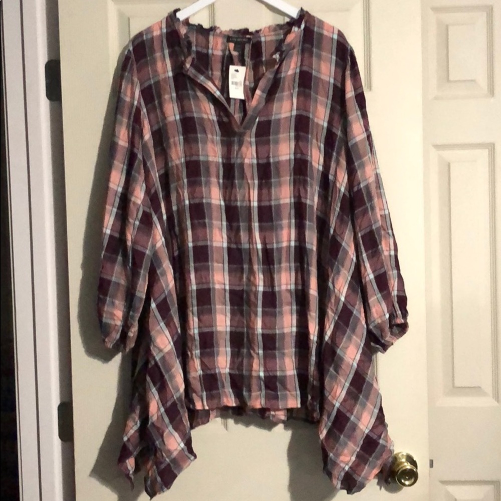 Long sleeve plaid tunic  NWT
